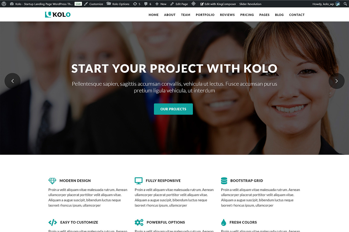 Kolo - Startup WordPress Theme, a WordPress Template by Themesvila (Photo 1 of 4)