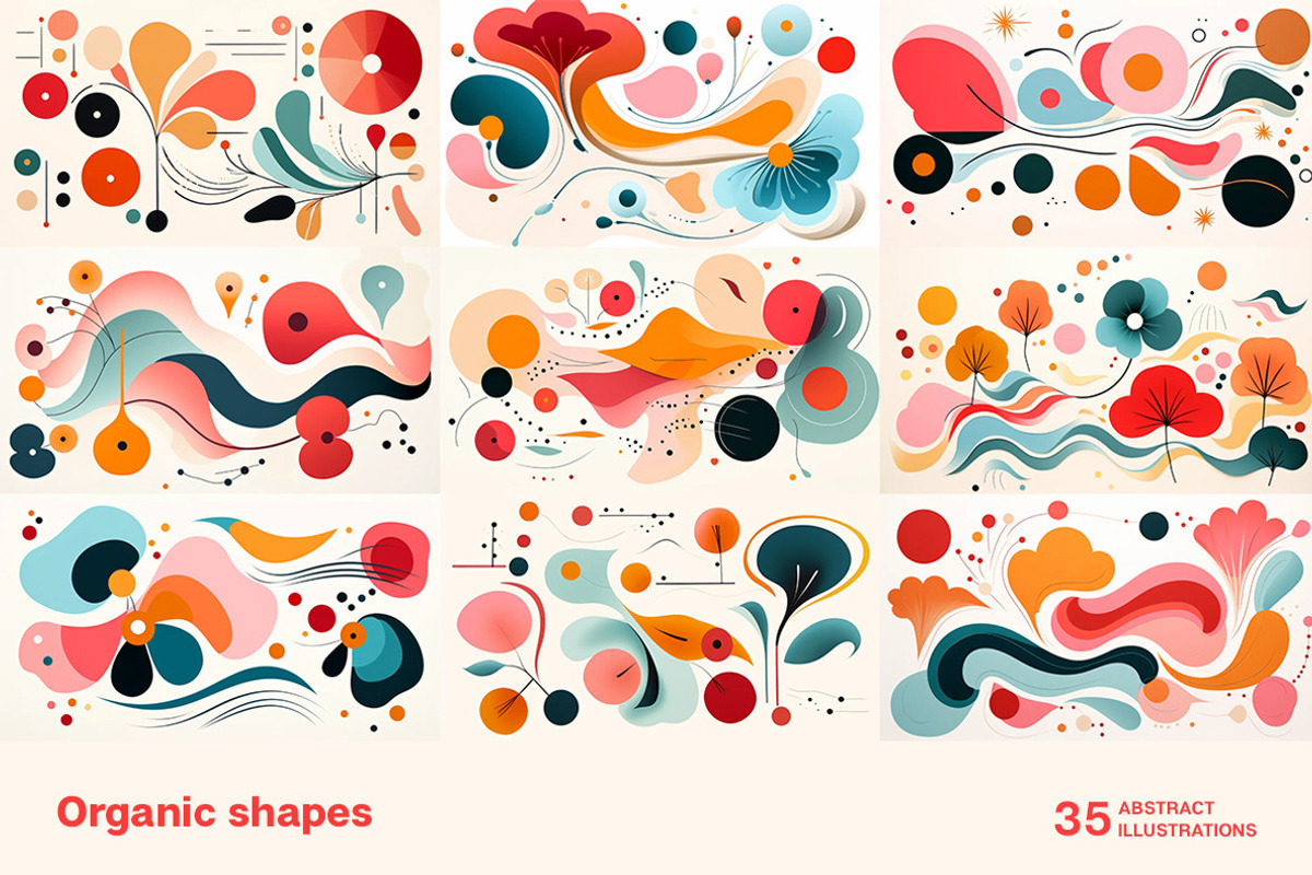 Organic shapes. 35 images, a Decorative Illustration by Handmadefont (Photo 6 of 10)