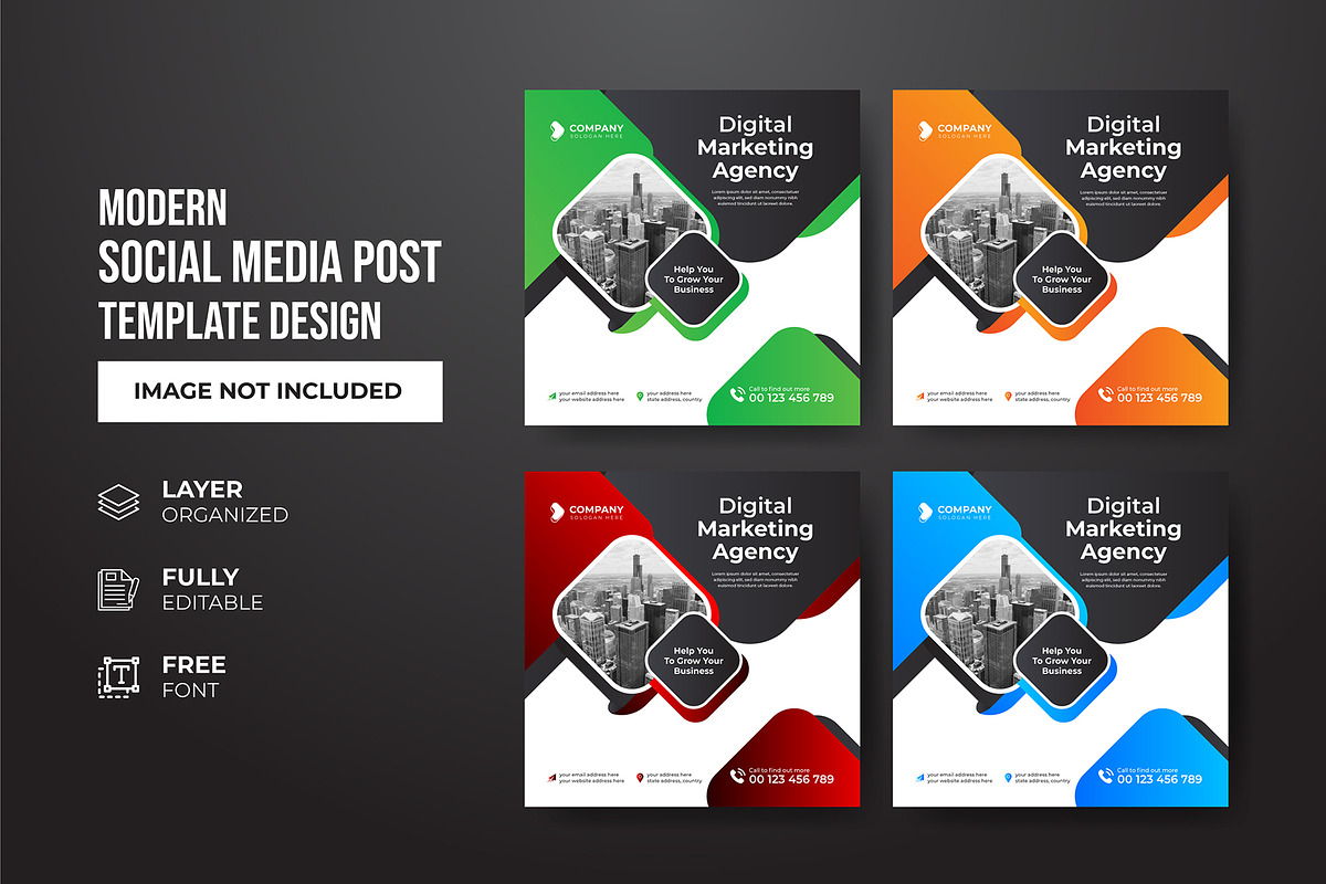 Social Media Post Template, a Social Media Template by gstudiovect21 (Photo 16 of 72)