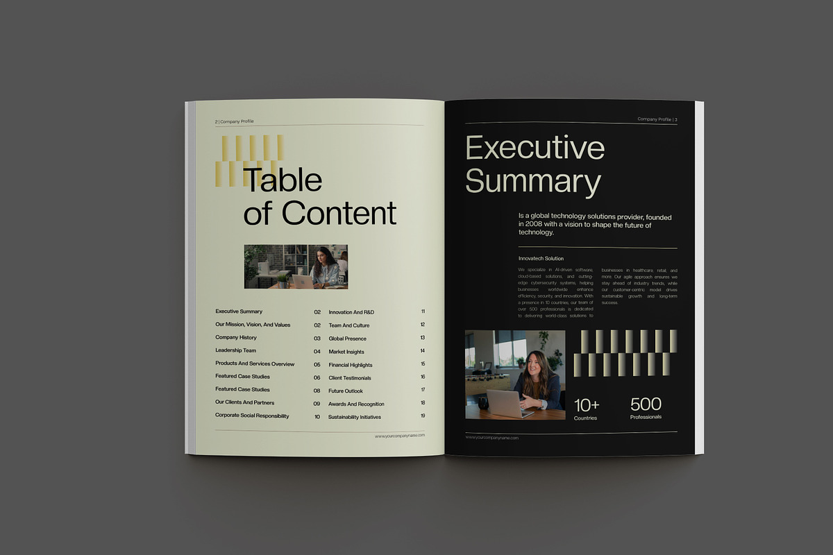 Black Beige Company Profile, a Brochure Template by Neermana (Photo 7 of 11)