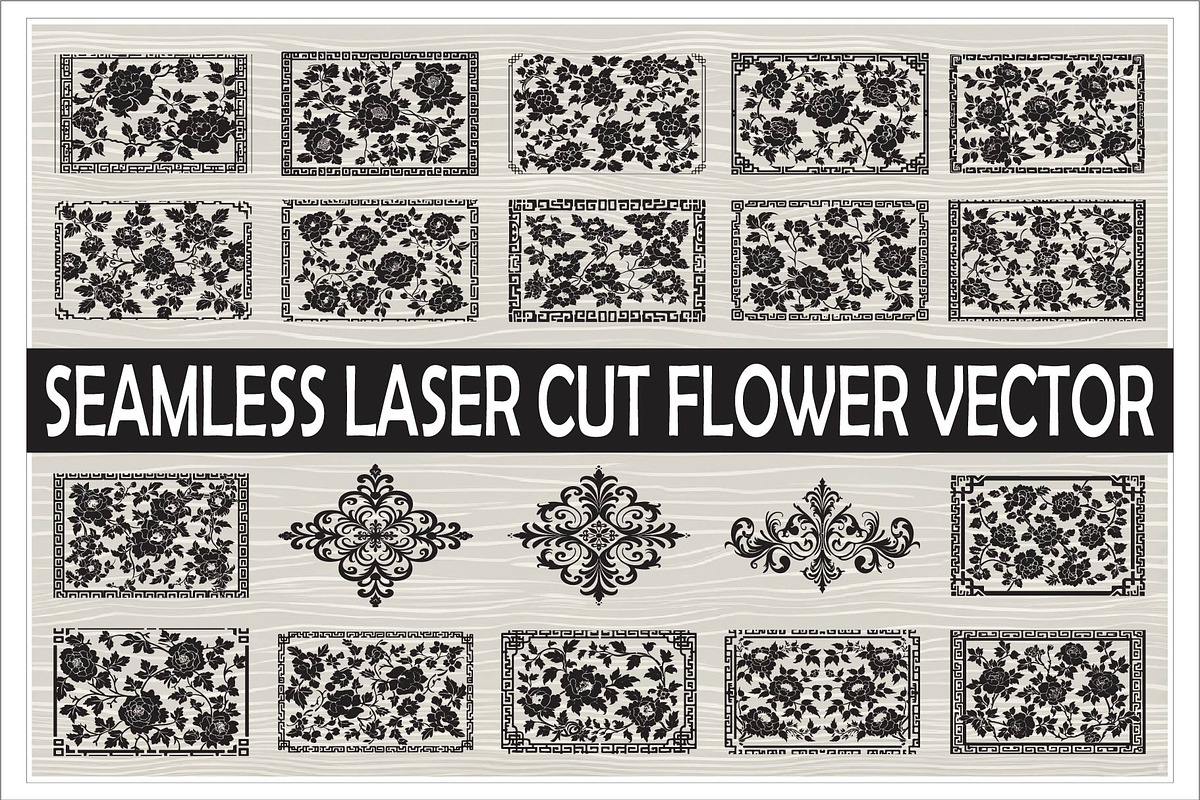 Seamless vintage lasercut floral, an Illustration by Amazin_art
