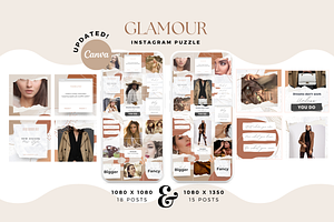 Glamour Instagram Puzzle Canva, a Templates & Theme by The Blog Creative