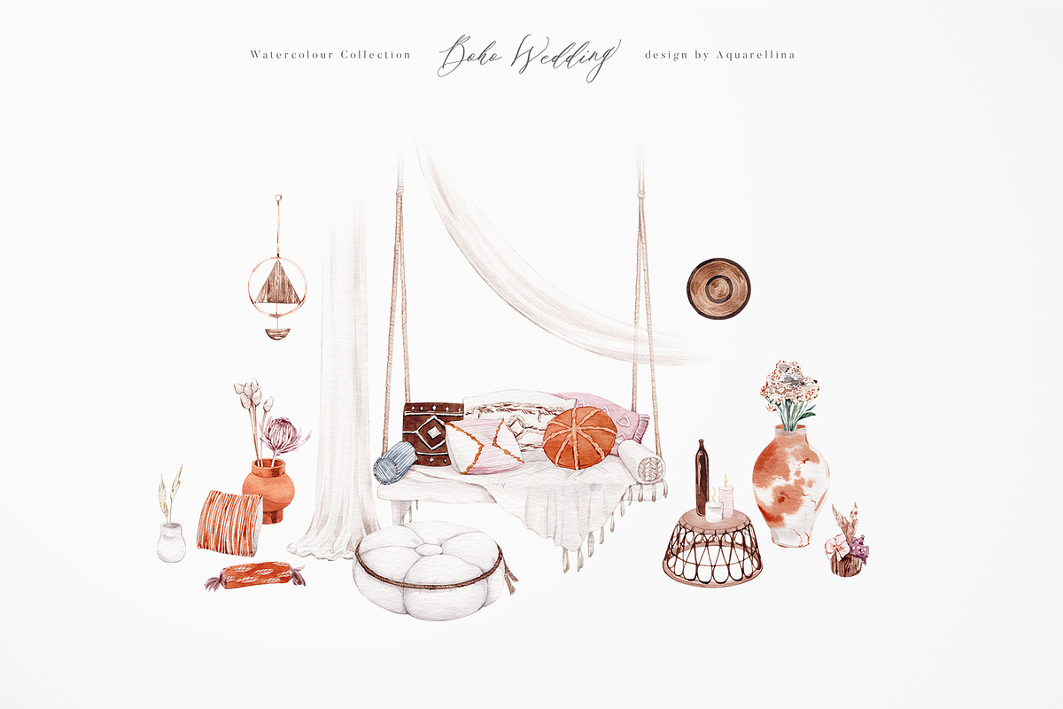Boho Wedding Illustrations, an Illustration by Aquarellina (Photo 9 of 28)