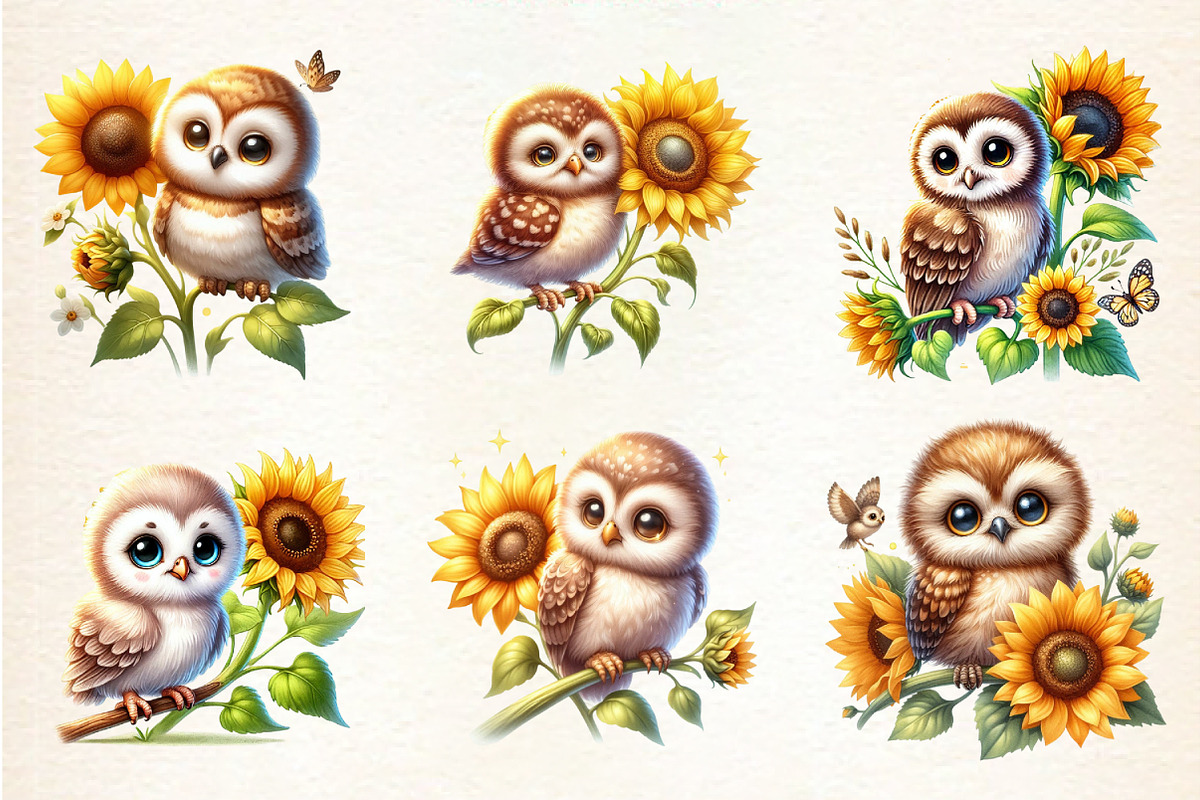 Spring Animal Sunflowers Sublimation, an Illustration by DreamArtGraphic (Photo 3 of 4)