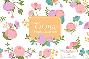 Garden Party Floral Vector Clipart, an Illustration by Amanda Ilkov (Thumbnail 1 of 3)