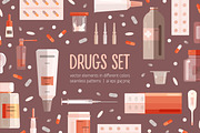 Medicine set + seamless pattern, a Healthcare Illustration by Good Studio (Thumbnail 1 of 14)