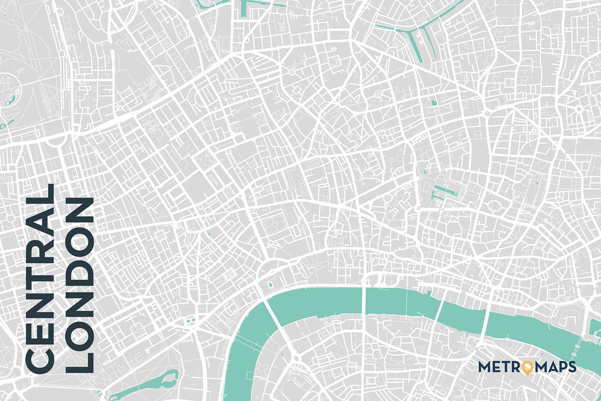 MAP SET - Pale / Turquoise - 15 Maps, a Graphic by MetroMaps (Photo 4 of 16)
