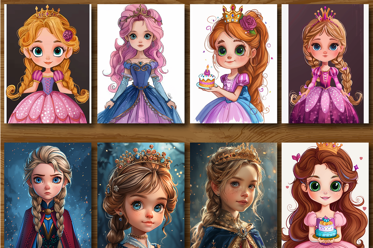 Princess Coloring Pages for Kids, an Illustration by Design Zone (Photo 2 of 7)
