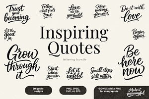 Inspiring Quotes Lettering Bundle, an Object Graphic by Yanakicc