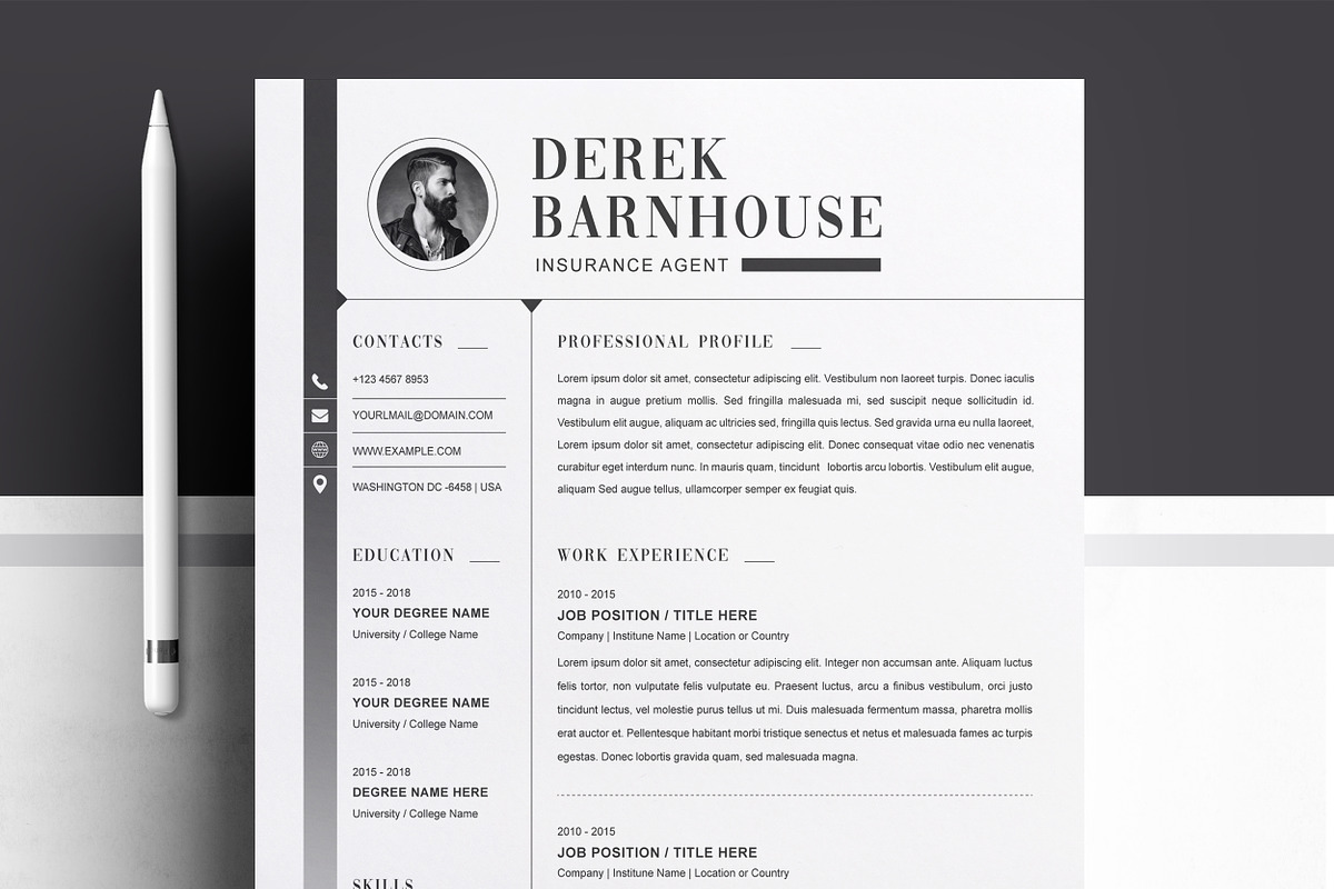 Modern Clean Word Resume Template, a Resume Template by ResumeInventor