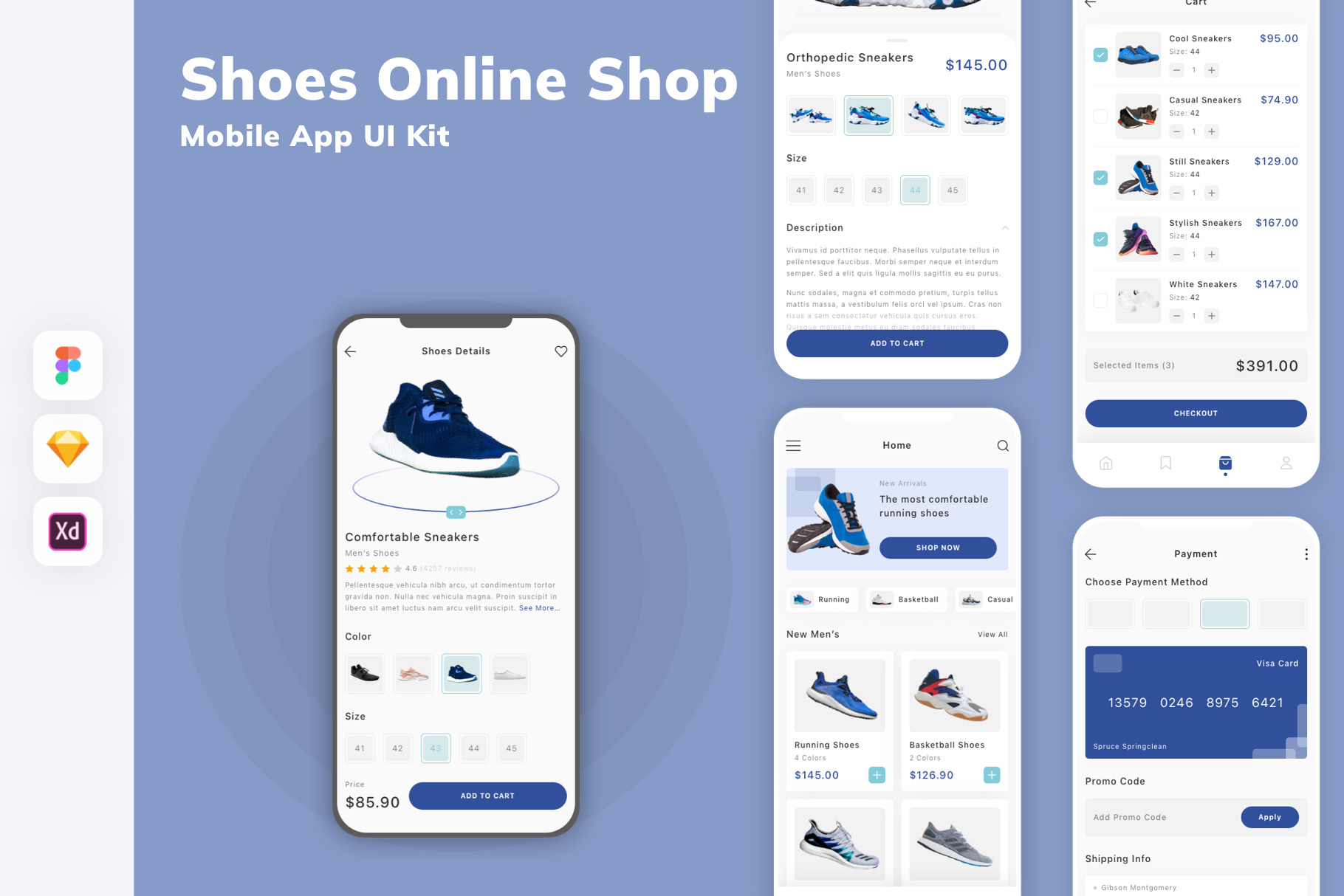 Shoes Online Shop Mobile App UI Kit, an UI Kit Template by uicube