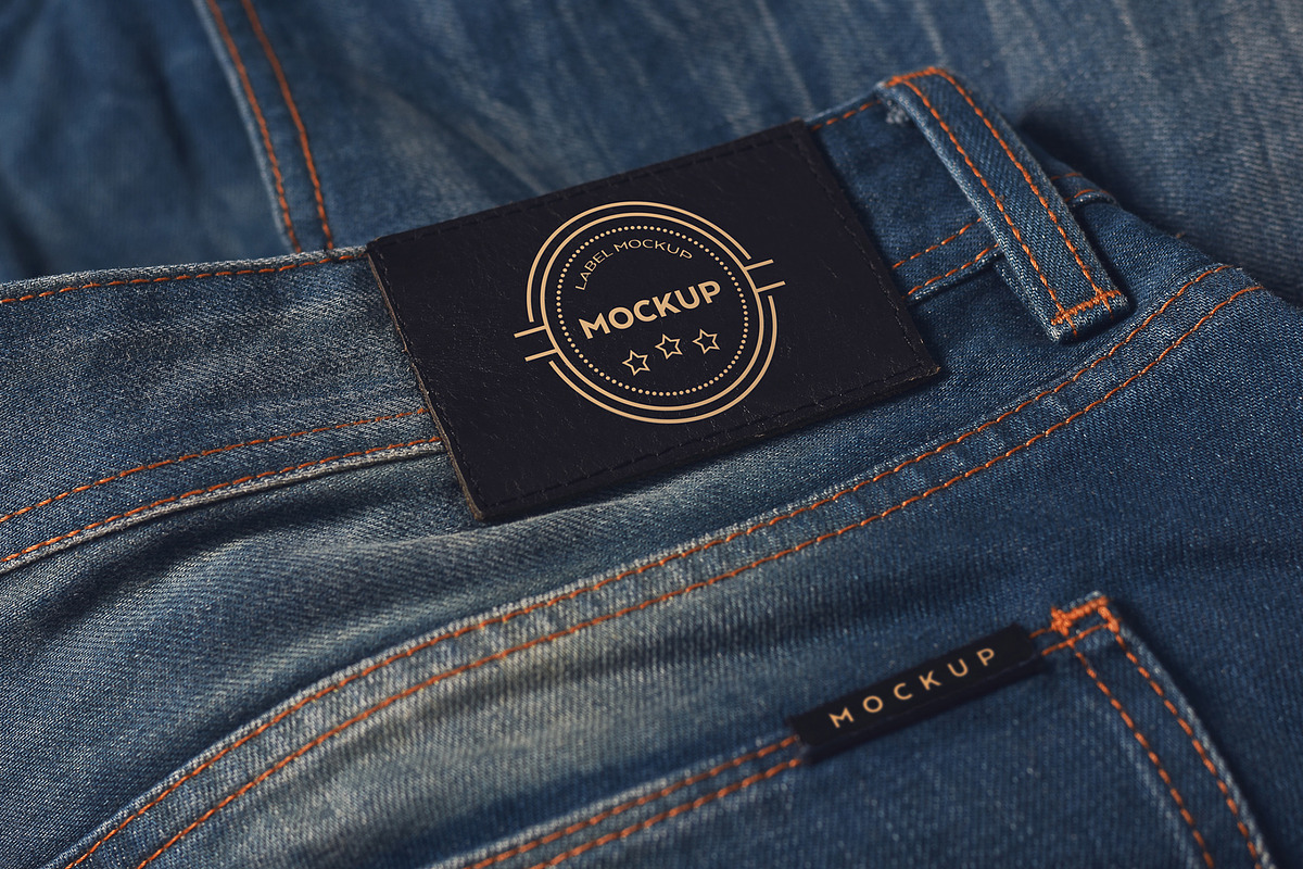 Denim Label Clothing Mockup, a Bottom Mockup by P.F. Creative Lab