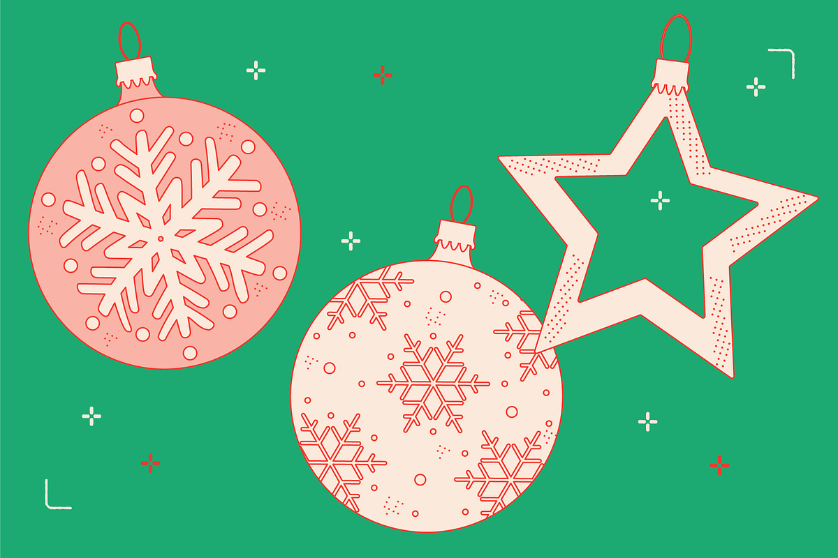 Christmas Decorations Vector, a Decorative Illustration by TheFoodAtlas (Photo 3 of 19)