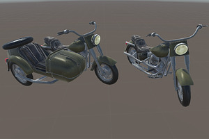 Heavy Motorcycle With Sidecar