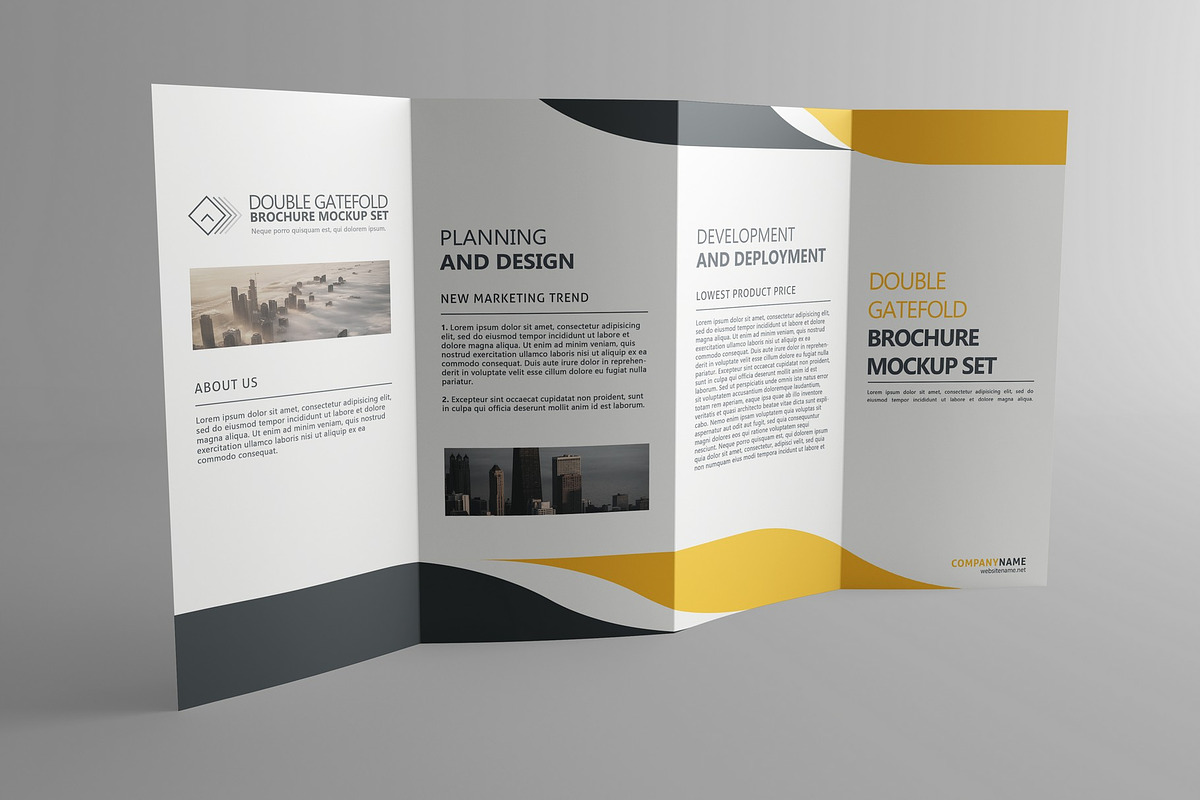 Double Gatefold Brochure Mockup Set, a Product Mockup by MassDream