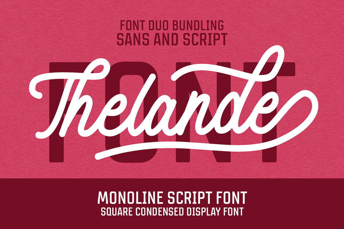 Thelande Script Vintage Free Sans, a Script Font by Maulana Creative (Photo 1 of 9)