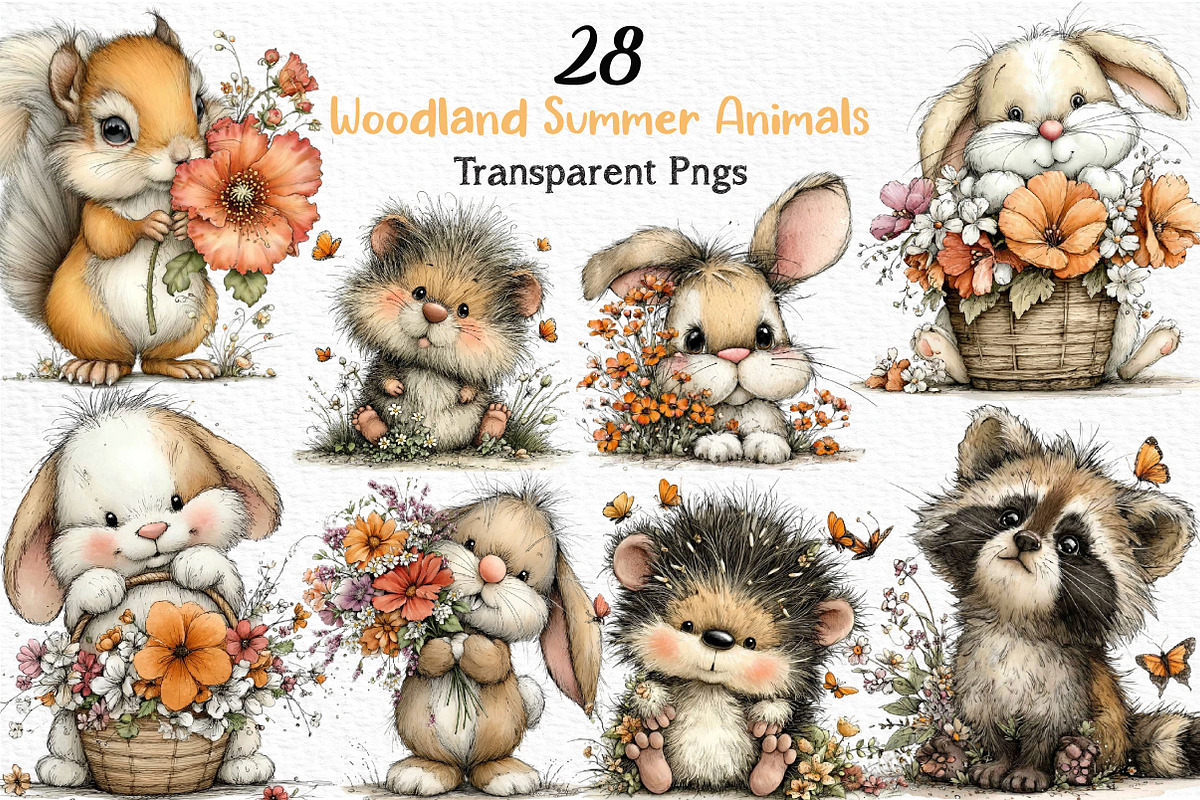Whimsical Woodland Summer Animals, an Illustration by Craft Nest (Photo 1 of 12)