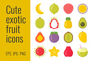 Cute exotic fruit icons, an Icon by Primula`s shop (Thumbnail 2 of 2)