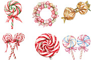 Vintage Christmas Candy Clipart, an Illustration by CraftArtStudio (Thumbnail 3 of 6)