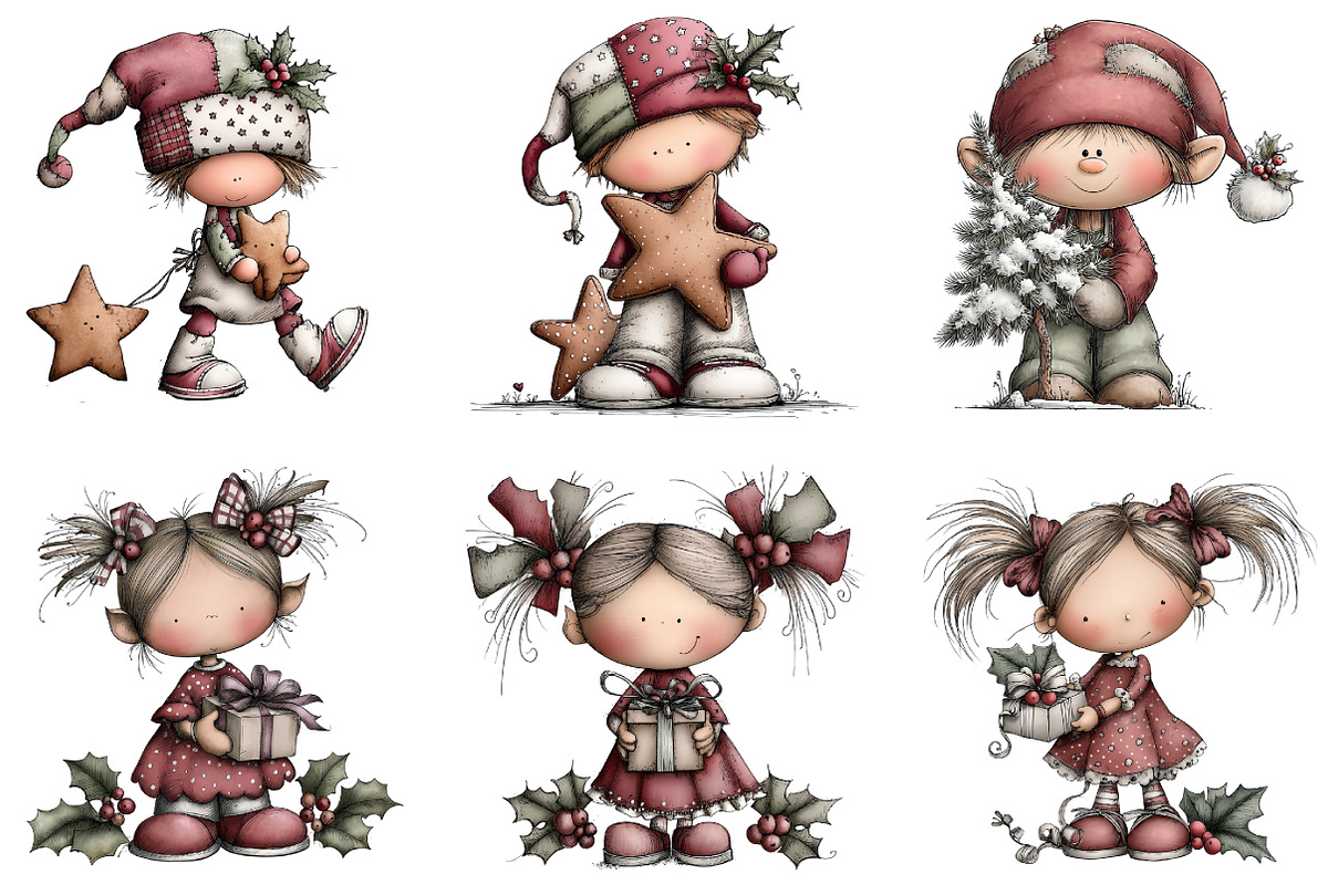Whimsical Elf Clipart, an Illustration by DreamArtGraphic (Photo 6 of 6)