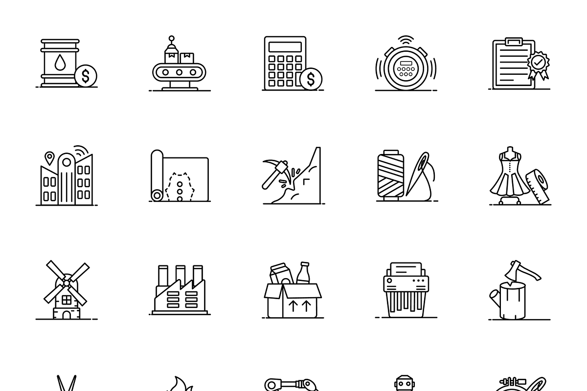 Industrial Production Icons, an Object Illustration by Brickclay (Photo 7 of 7)
