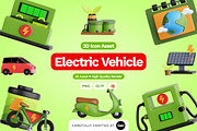 3D Electric Vehicle Icon, an Object 3D Model by SLAB! Design (Thumbnail 1 of 4)