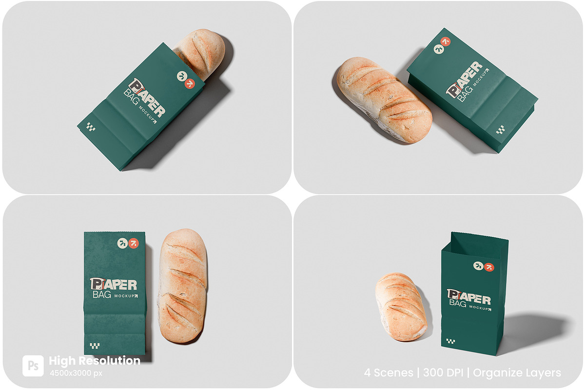 Paper Bag Mockup, a Packaging Mockup by HanaSaka_Studio (Photo 1 of 5)