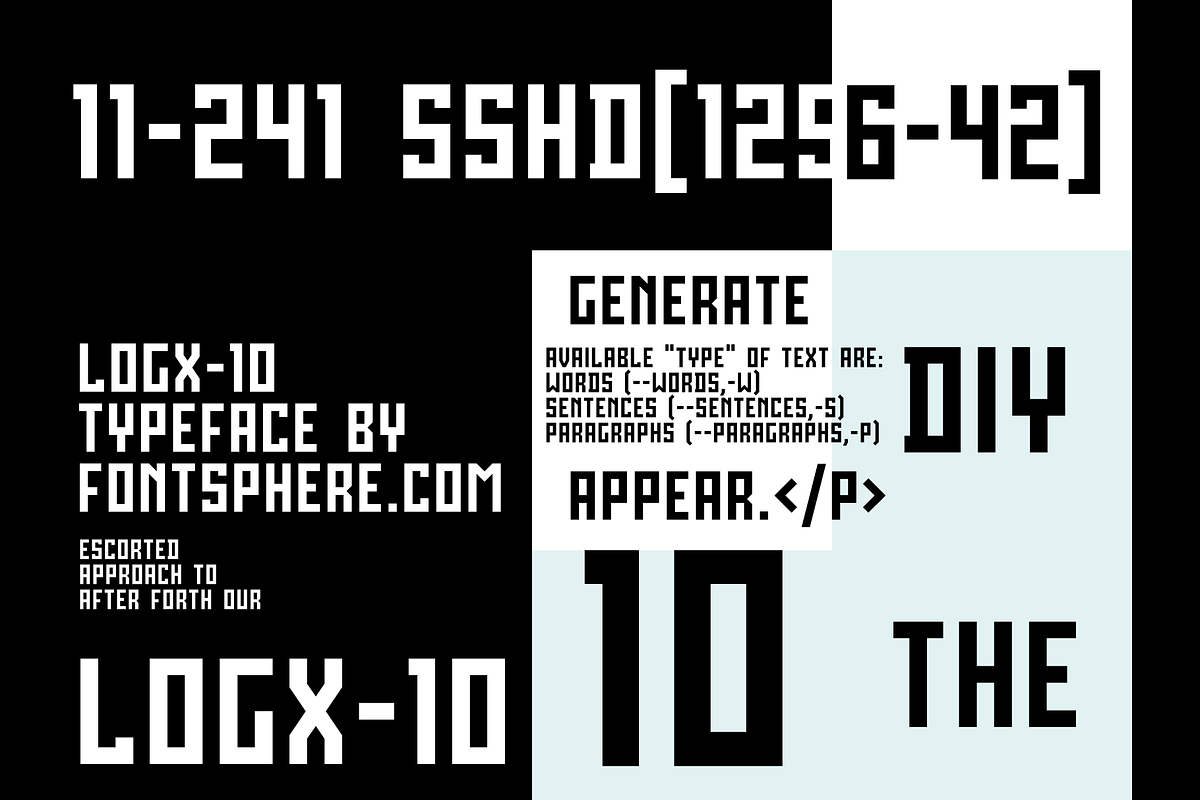 LOGX-10 Font Family preview 7