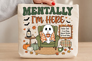 Mentally Cozy Ghost Halloween PNG, a Seasonal Illustration by DreamCafeArt (Thumbnail 3 of 7)