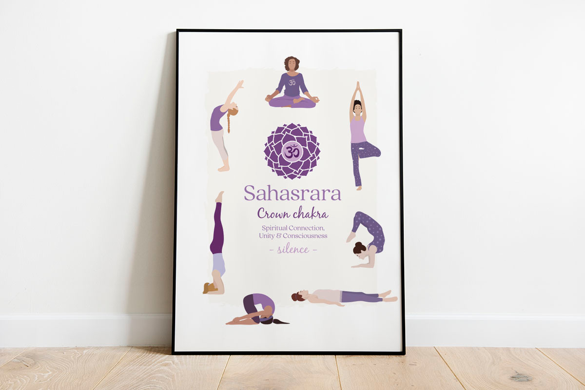 Sahasrara Chakra Yoga Postures, an Illustration by Sunnyfields (Photo 2 of 5)
