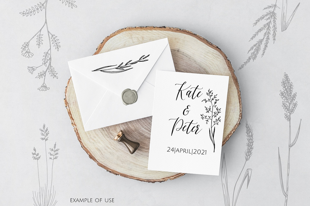 Wildflowers Procreate Stamps, a Brush Add-On by Dervik Art Store
