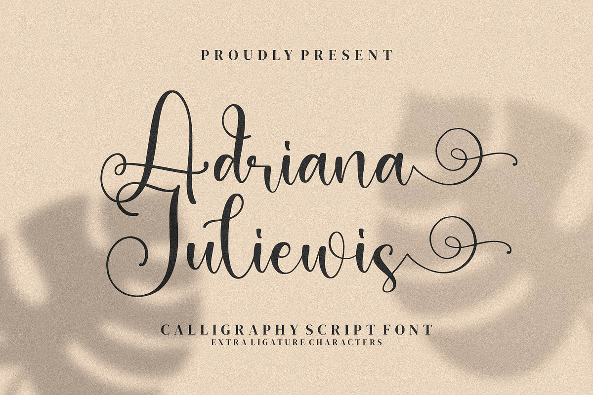 Adriana Juliewis, a Script Font by Integritype Studio (Photo 1 of 14)
