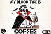 Funny Coffee Sarcastic Vampire Hallo, an Illustration by DreamCafeArt (Thumbnail 1 of 7)