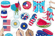 4th of July Clipart, a Seasonal Illustration by GlamArtZhanna (Thumbnail 2 of 3)