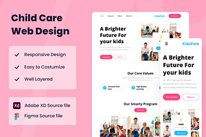 Child Care Web Design, a Wireframe Template by INSPR STD