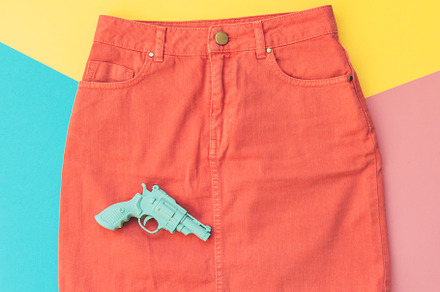 plastic gun and the skirt, a Beauty & Fashion Photo by Katya Havok
