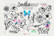 Doodle Leaves and Flowers, an Illustration by iHeartStudio (Thumbnail 3 of 3)