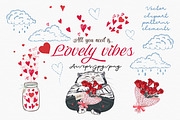 Lovely vibes vector patterns clipart, an Animal Illustration by FleurArt (Thumbnail 1 of 16)