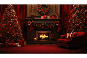 festive holiday background red ai, a Holiday Photo by pikepicture