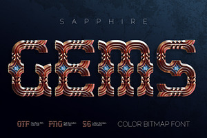 Sapphire Gems - Color Bitmap Font