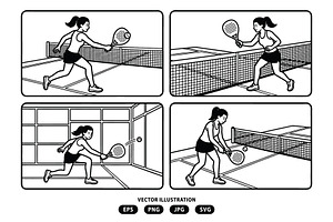 Activity of a woman playing padel, a Person Illustration by Vectorlina