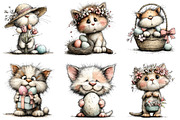 Whimsical Easter Cat Clipart, an Illustration by Sublimation Artist (Thumbnail 4 of 7)