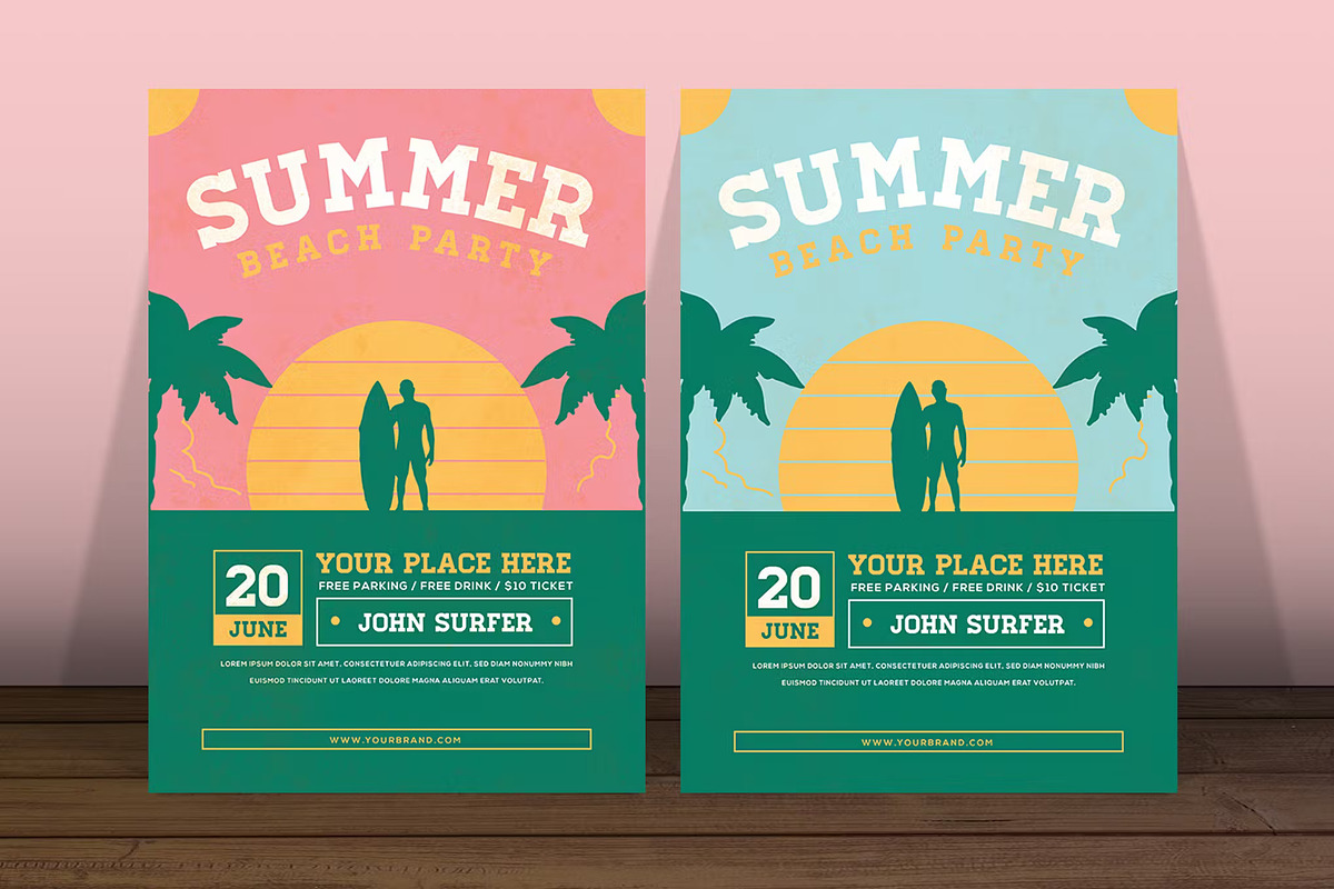 Summer Beach Surfer Flyer, a Flyer Template by UInstrument (Photo 1 of 4)