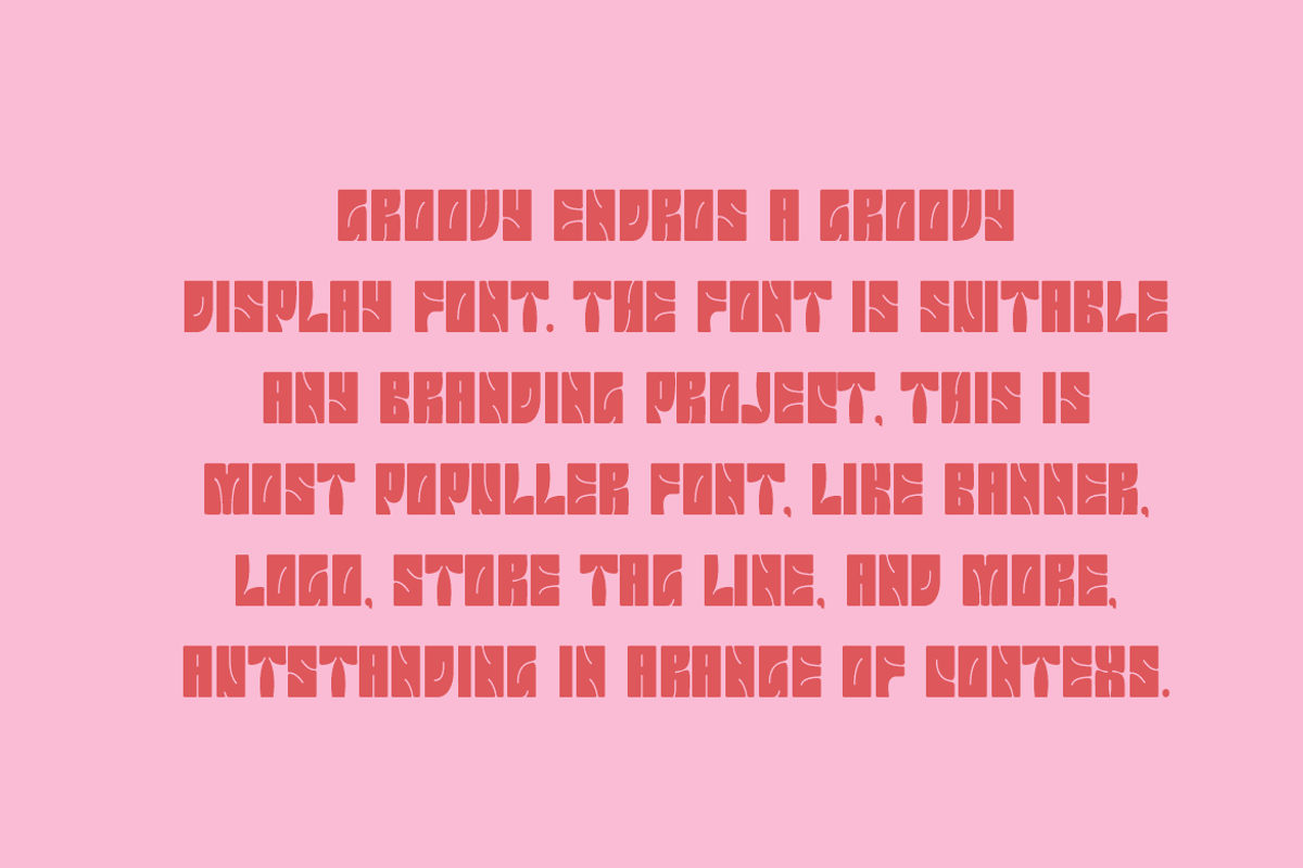Groovy Endros - Typeface Font, a Sans Serif Font by Iqsiart Studio (Photo 2 of 6)