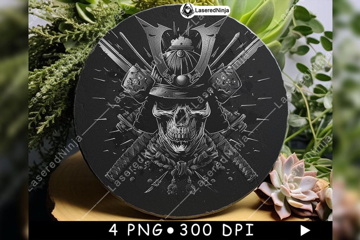 Skull Samurai Helmet Katana Swords, a Background Graphic by LaseredNinja (Photo 6 of 7)
