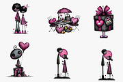 Whimsical black romance clipart, an Illustration by CreationArt (Thumbnail 5 of 7)