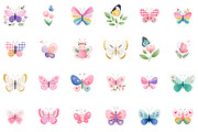Spring Butterflies Watercolor Clipar, an Illustration by Sublimation Artist (Thumbnail 2 of 6)