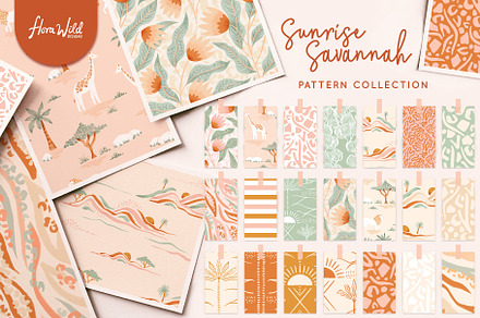 Savannah safari pattern bundle, a Pattern Graphic by Flora Wild Designs