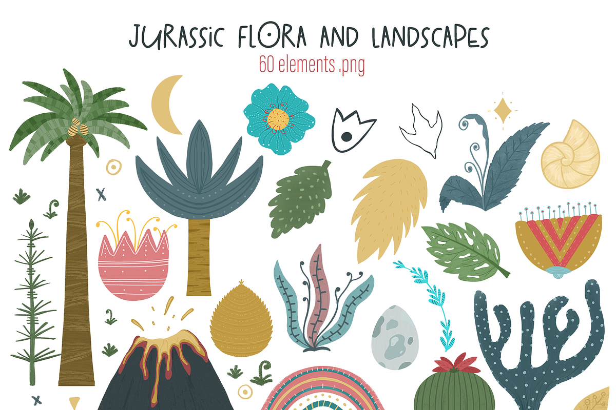 Cute Dinosaurs – Clipart & Patterns, an Animal Illustration by PenguinArtStudio (Photo 3 of 11)