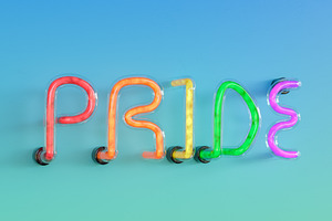 Pride neon sign 3D render